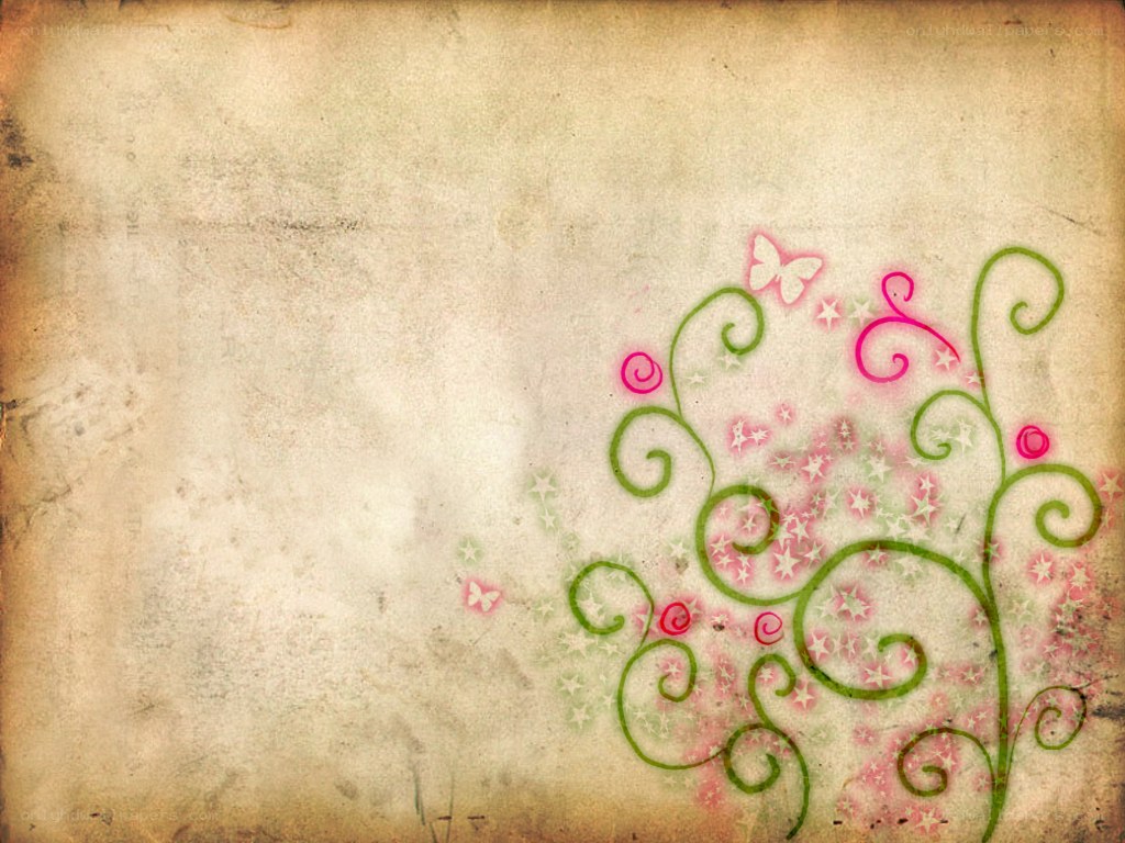 floral vine design on aged paper