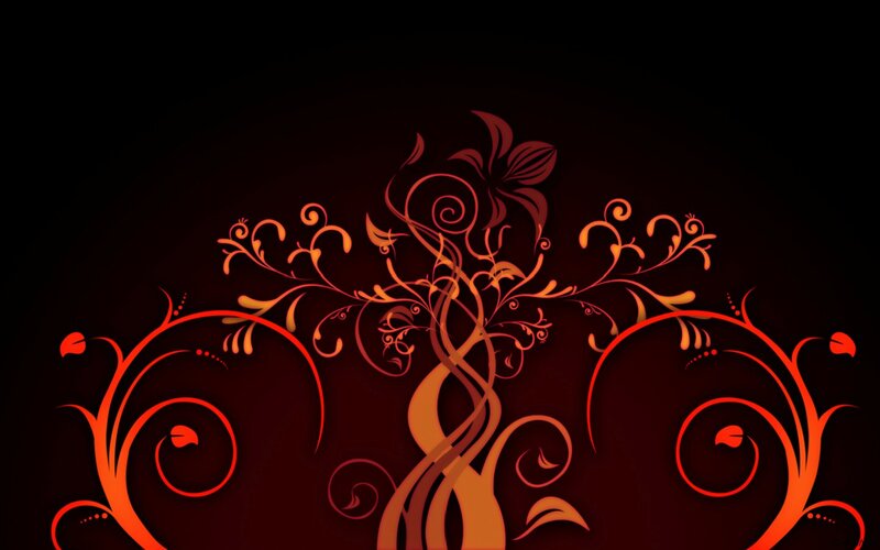 Floral Vine Design — Red