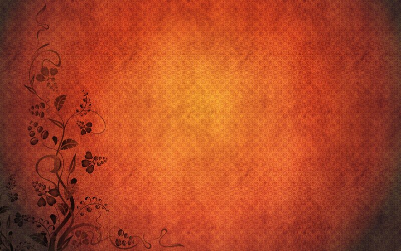 Floral Vine Pattern — Orange