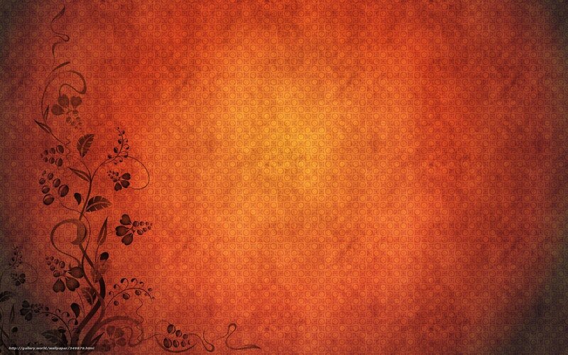 Floral Vine Pattern — Orange, Warm, Illustration, Leaves