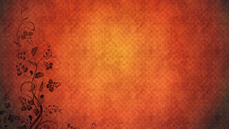 Floral Vine Pattern — Orange, Warm, Illustration