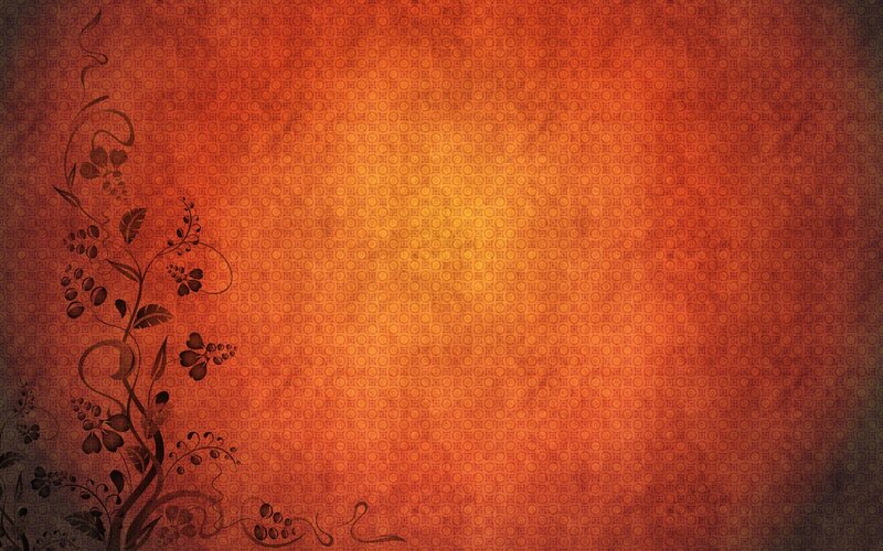 Floral Vine Pattern — Orange, Warm