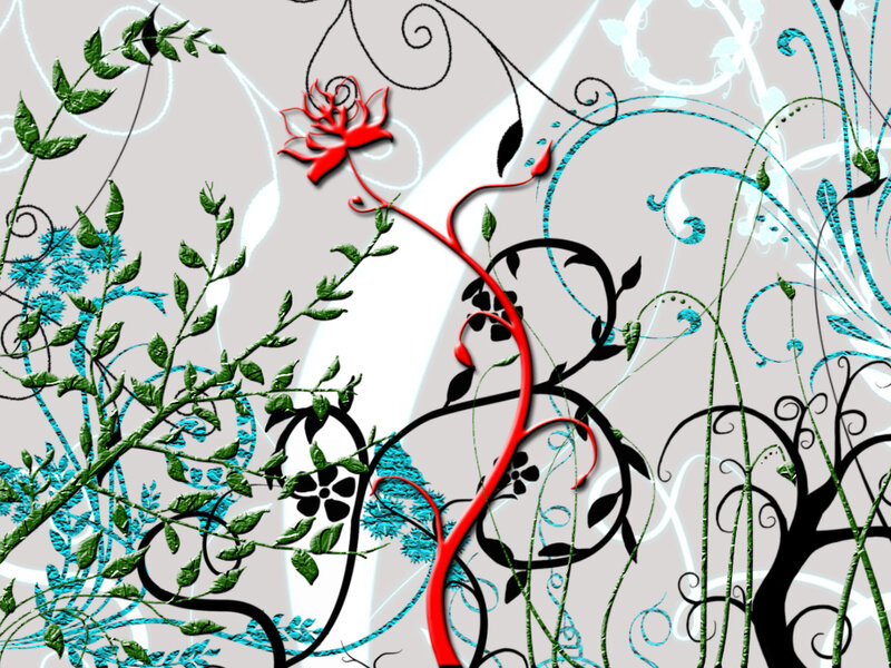Floral Vine Pattern — Red