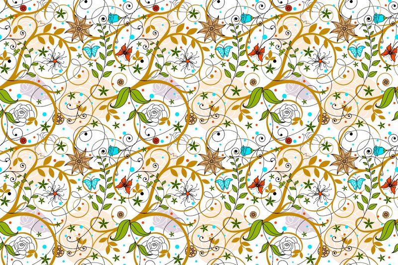 Floral Vine Pattern — White