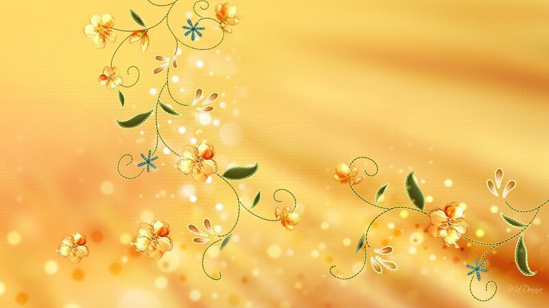 Floral Vine Pattern — Yellow, Warm