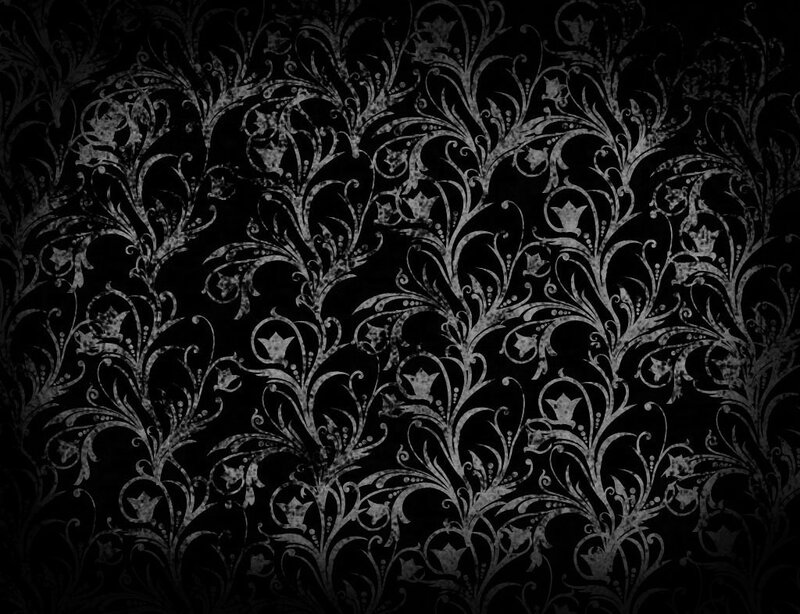 Floral Wallpaper Pattern — Black, Dark