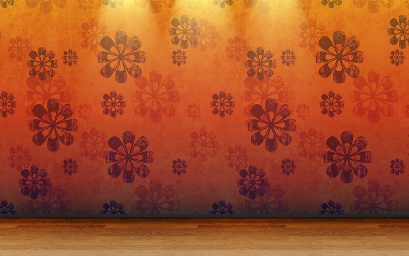 Floral Wallpaper Pattern — Orange