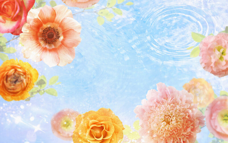 Floral water ripples background