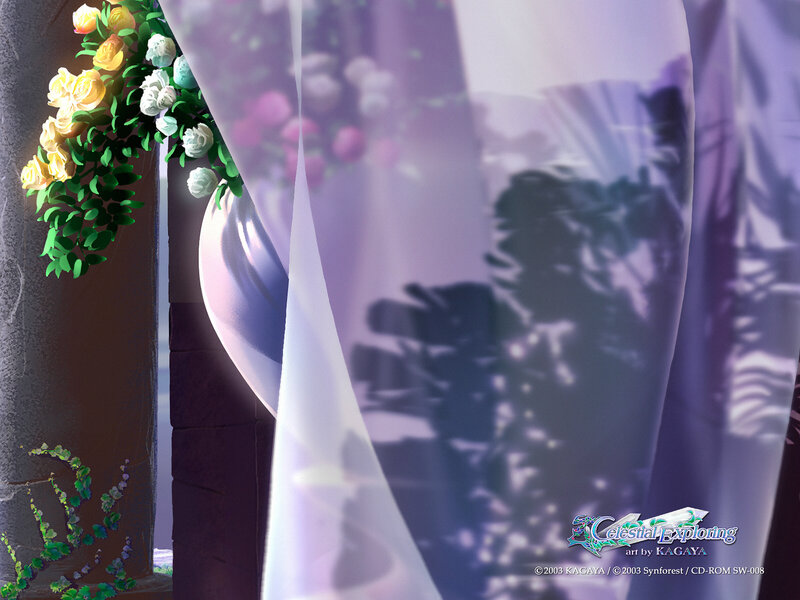 Floral window scene