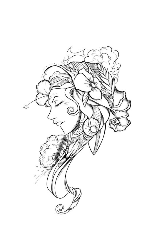 floral woman profile
