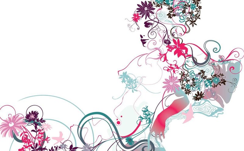 floral woman silhouette art