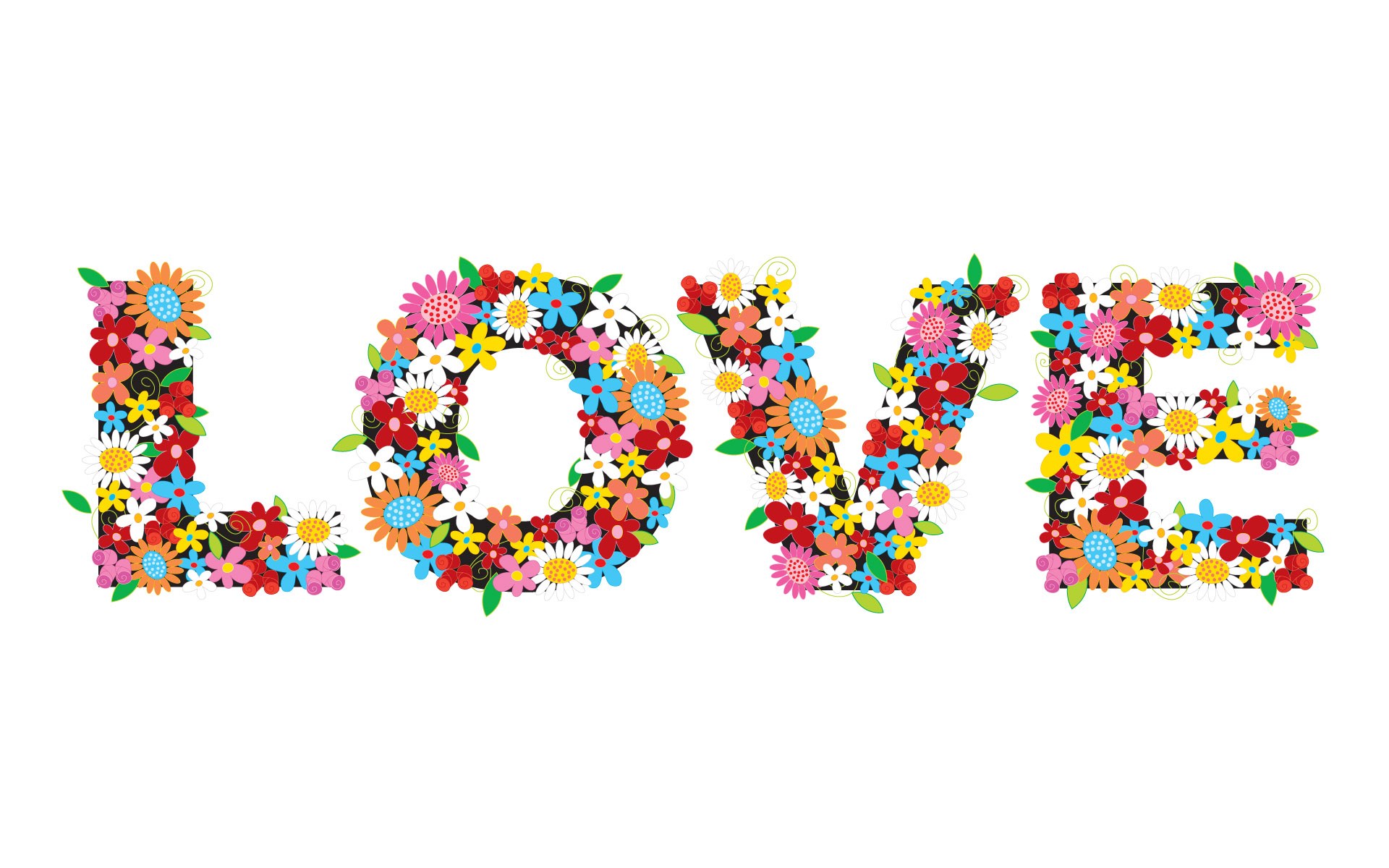 Floral word love