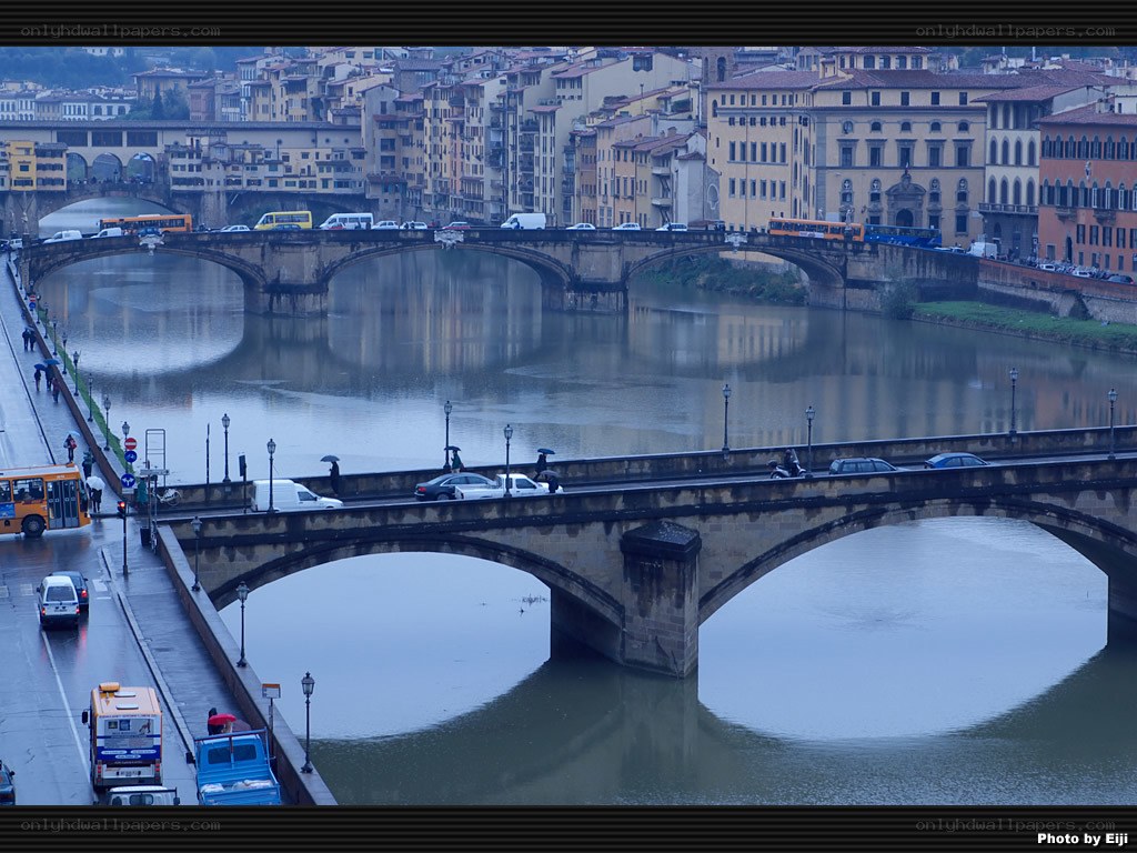 Florence bridges over Arno River