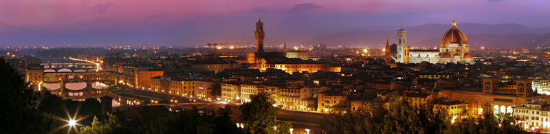 Florence cityscape at dusk