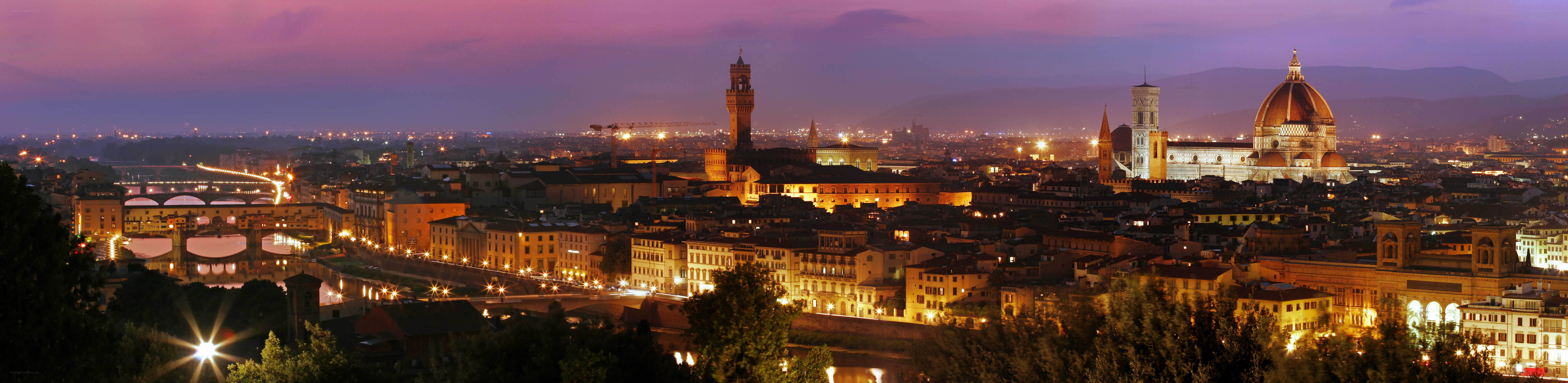 Florence cityscape at dusk