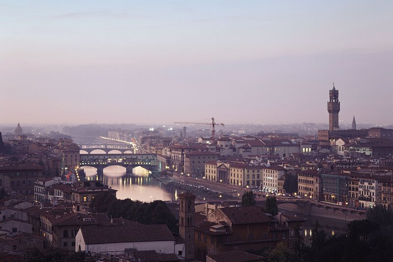 Florence cityscape at dusk