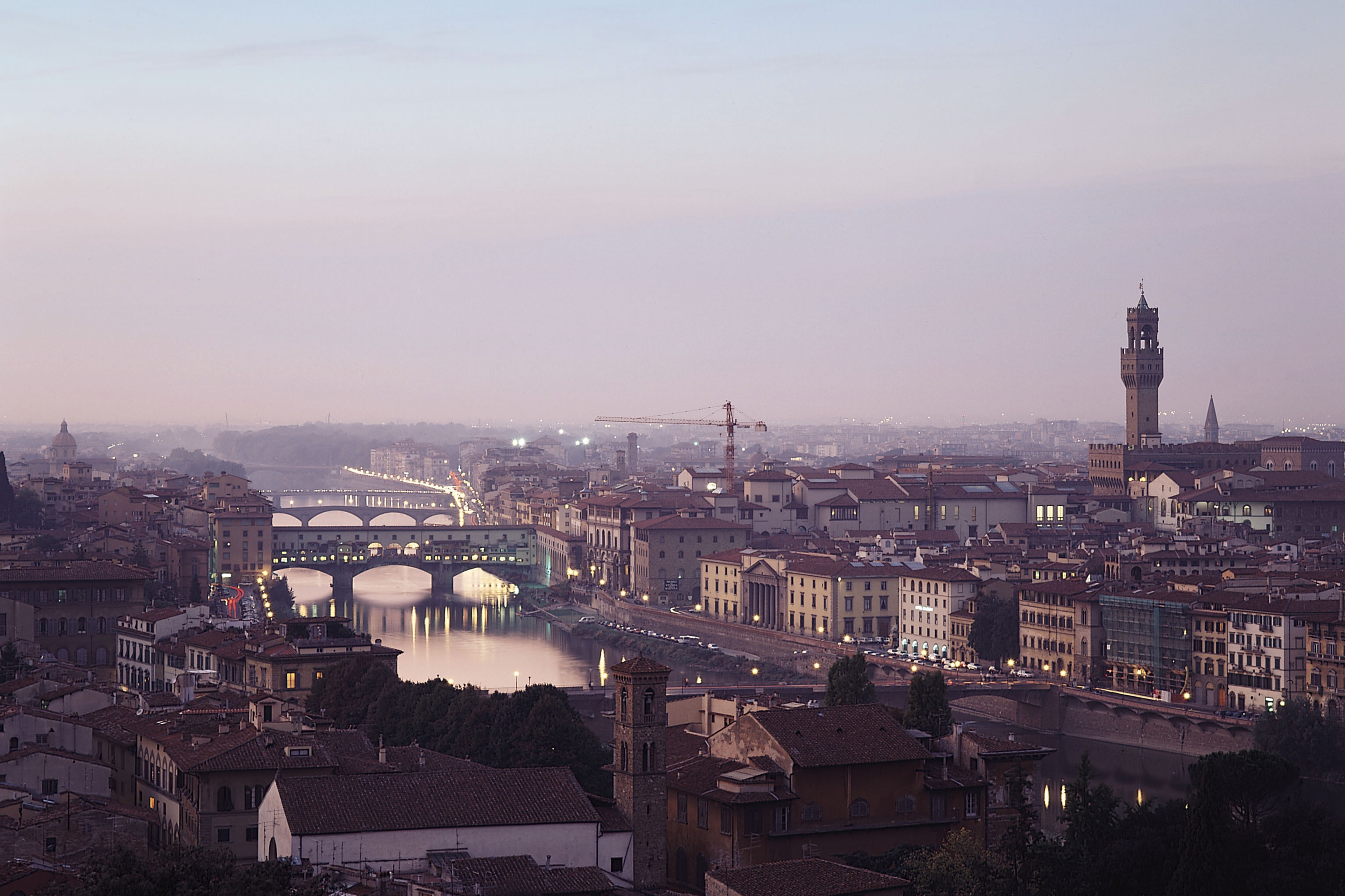 Florence cityscape at dusk
