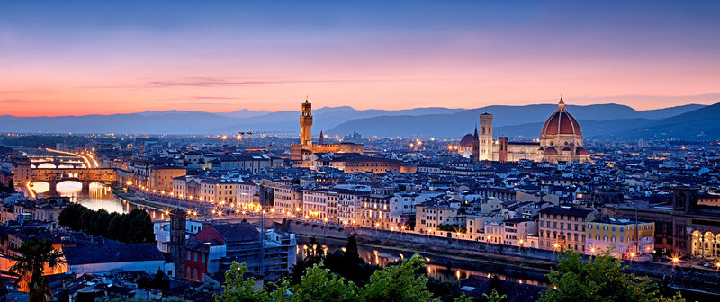 Florence Cityscape at Dusk — Purple