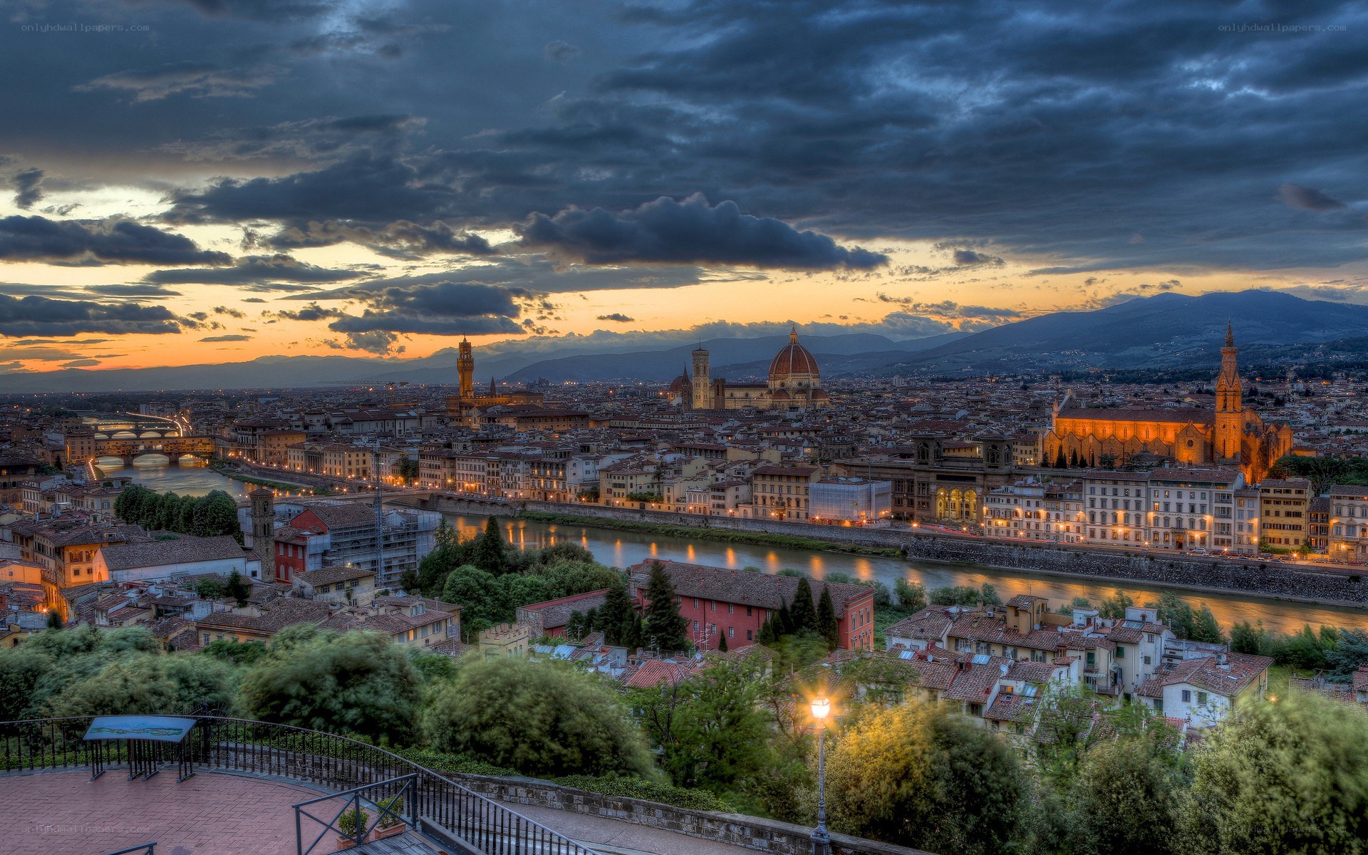 Florence cityscape at sunset