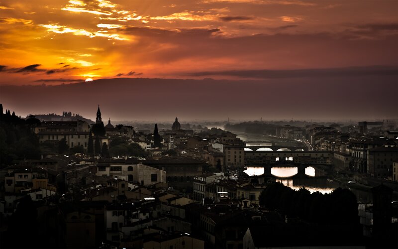Florence Cityscape at Sunset — Dramatic