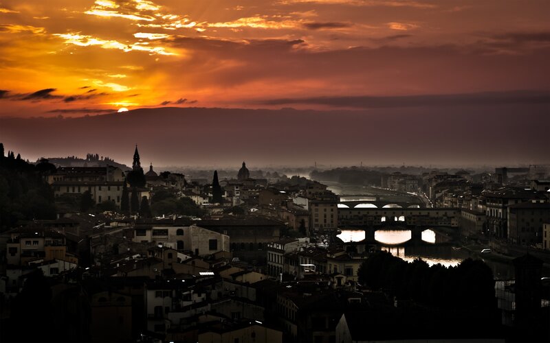 Florence Cityscape at Sunset — Photograph