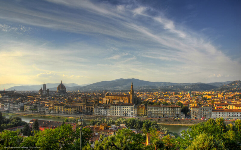 Florence Cityscape — Blue, Serene, Afternoon