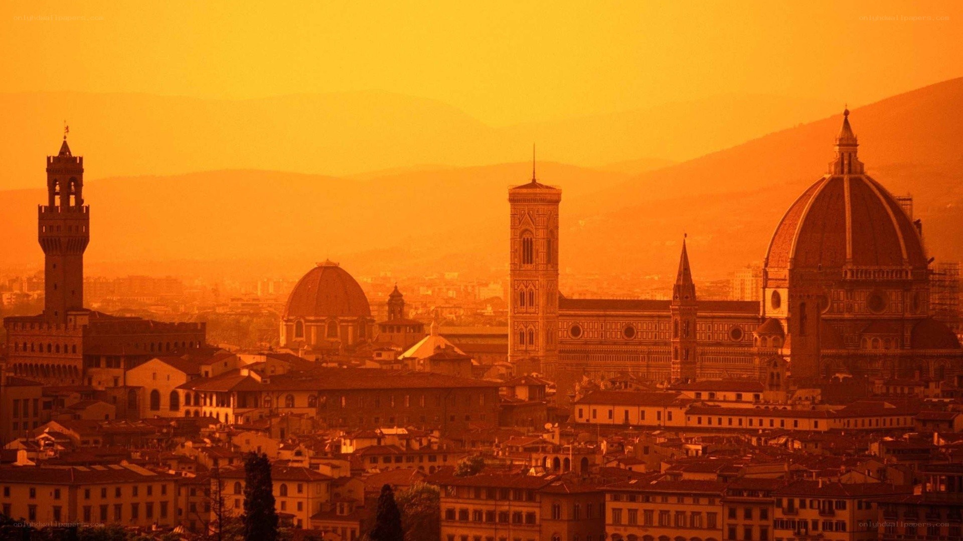 Florence skyline at sunset
