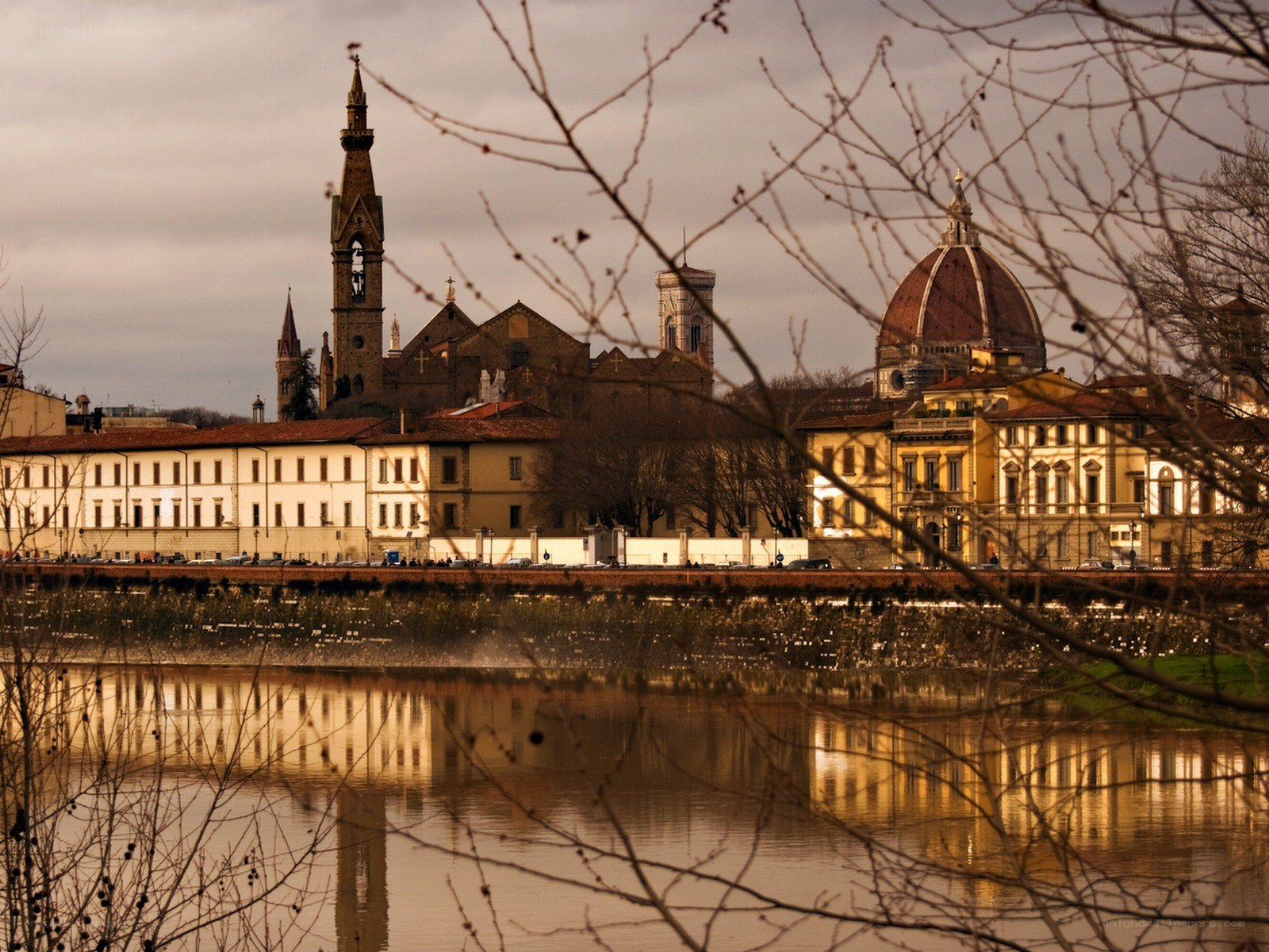 Florence skyline with Arno River