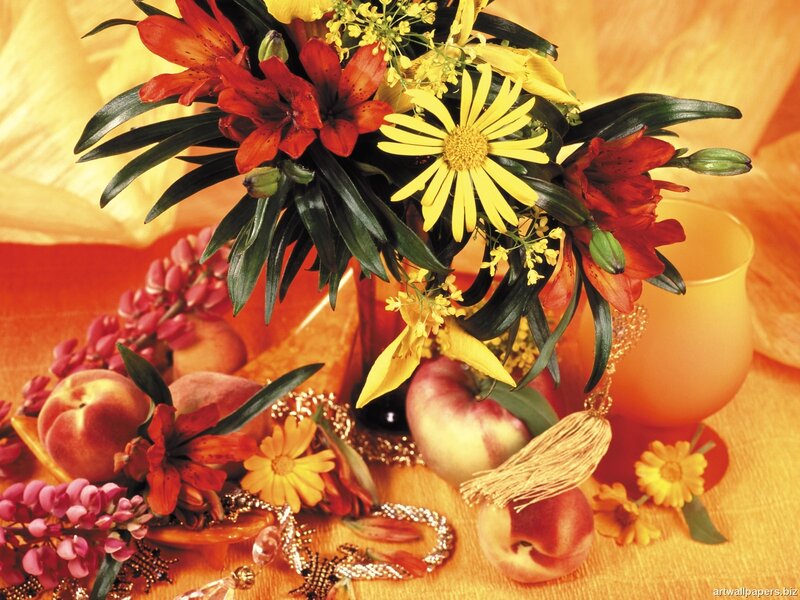 Flower and Fruit Arrangement — Yellow