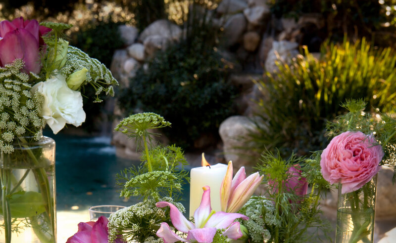 Flower Arrangement by Pool