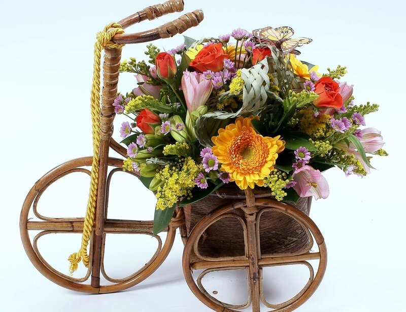 Flower Arrangement in Bicycle