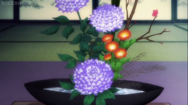 Flower Arrangement in Bowl — Purple, Serene