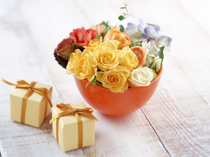 Flower Arrangement in Bowl
