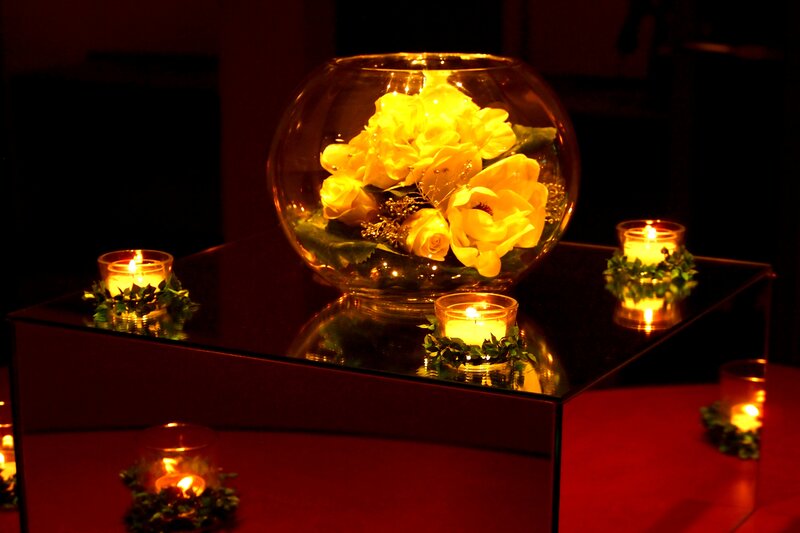 Flower Arrangement in Bowl — Yellow, Intimate