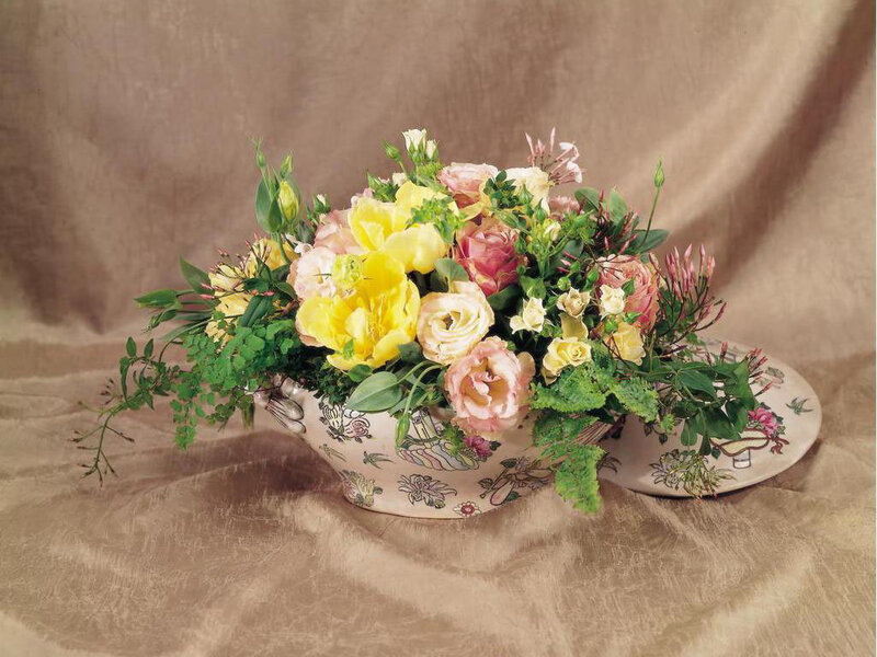 Flower Arrangement in Bowl — Yellow