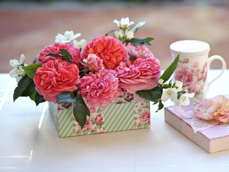 Flower Arrangement in Box — Pink, Calm, Afternoon