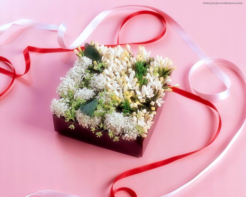 Flower Arrangement in Box — Pink, Romantic