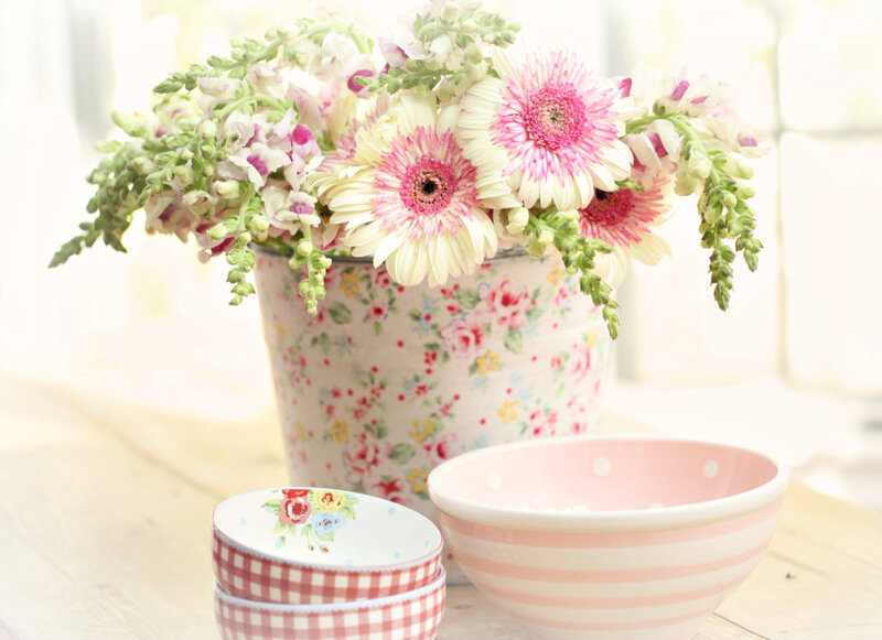 Flower Arrangement in Bucket — Pink