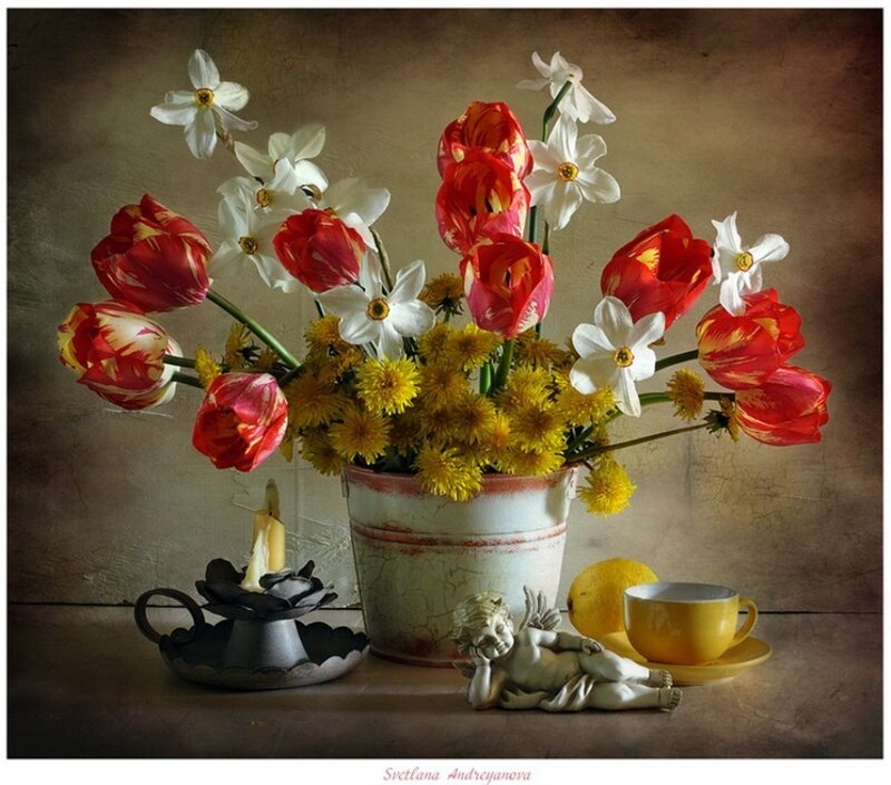 Flower Arrangement in Bucket
