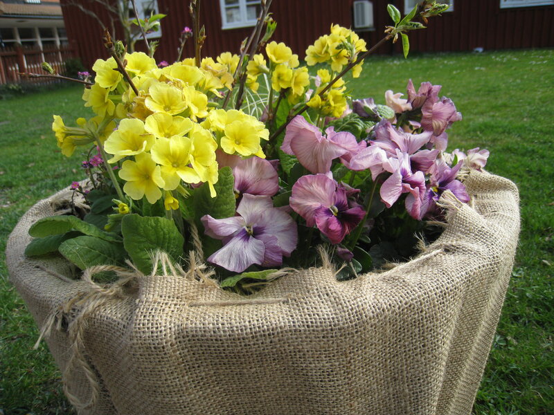 Flower Arrangement in Burlap