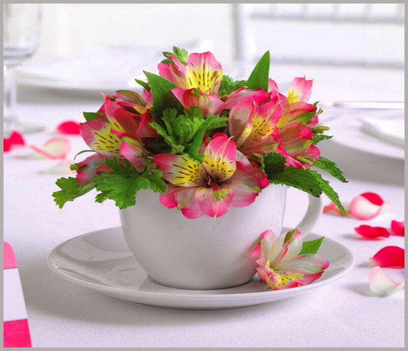 Flower Arrangement in Cup