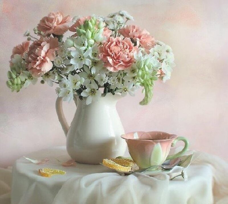 Flower Arrangement in Pitcher — Pink, Serene