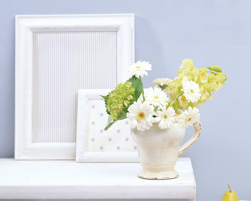 Flower Arrangement in Pitcher — White