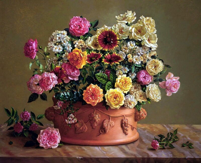 Flower Arrangement in Pot — Pink