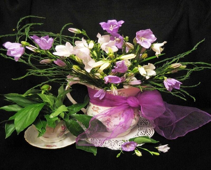 Flower Arrangement in Teacups