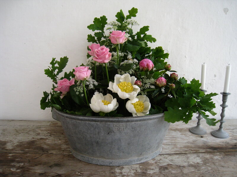 Flower Arrangement in Tub
