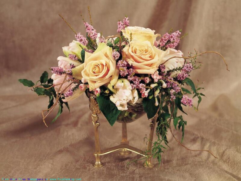 Flower Arrangement in Vase — Beige, Serene