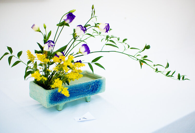 Flower Arrangement in Vase — Blue