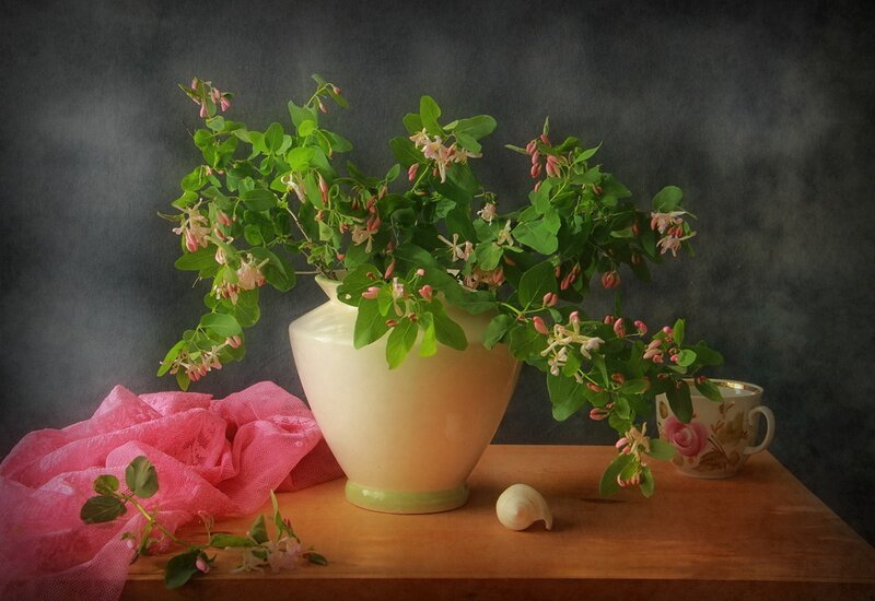 Flower Arrangement in Vase — Green, Serene, Photograph, Cup