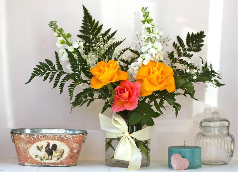 Flower Arrangement in Vase — Orange, Calm, Afternoon